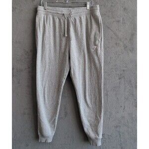GYMSHARK Slim Fit Crest Joggers Men's L Gray A2A4H Sweatpants Embroidered Logo